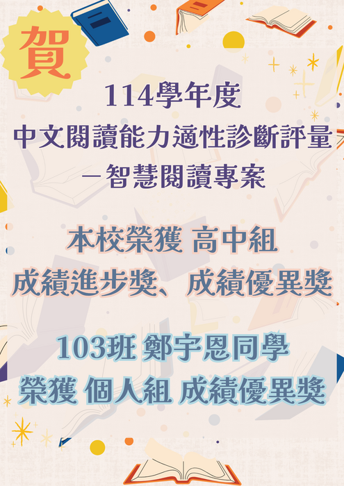 114學年度智慧閱讀獲獎